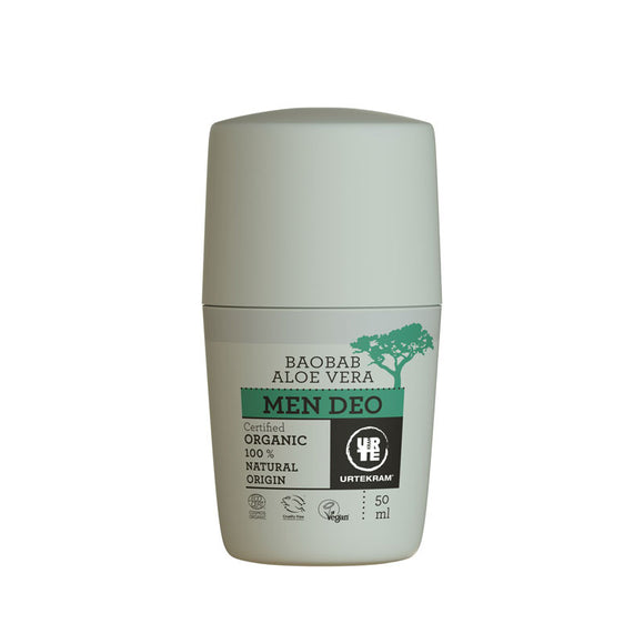 Desodorante hombre roll-on aloe y baobab Bio 50ml Urtekram